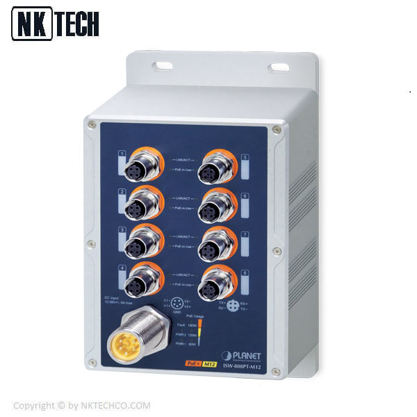 سوئیچ شبکه پلنت مدل ISW-808PT-M12