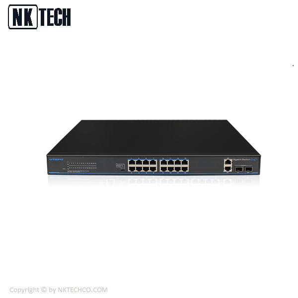 سوئیچ ۱۶پورت PoE یوتپو مدل UTP3-GSW1604TS-P200