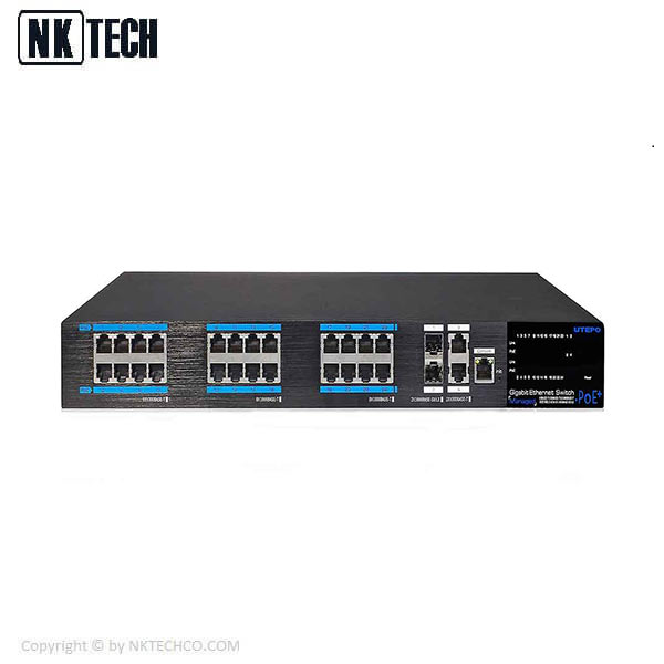 سوئیچ شبکه صنعتی یوتپو 24 پورت UTP7524GE-POE-A1