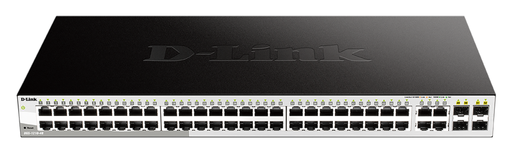سوییچ دی لینک مدل DGS-1210-28, D-Link DGS-1210 Switch, 24℅GE + 4℅SFP/56Gbps/42M pps