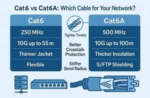 مقایسه کابل شبکه Cat6 و Cat6a